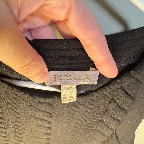 Anthropologie Bordeaux Black Cable Pattern Crewneck Sleeveless Blouse Small - Picture 7 of 9